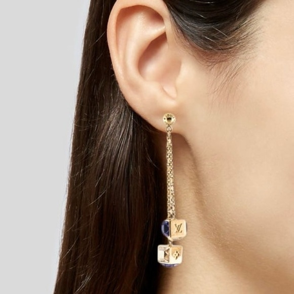 Louis Vuitton Crystal Gamble Drop Earrings - Picture 3 of 4